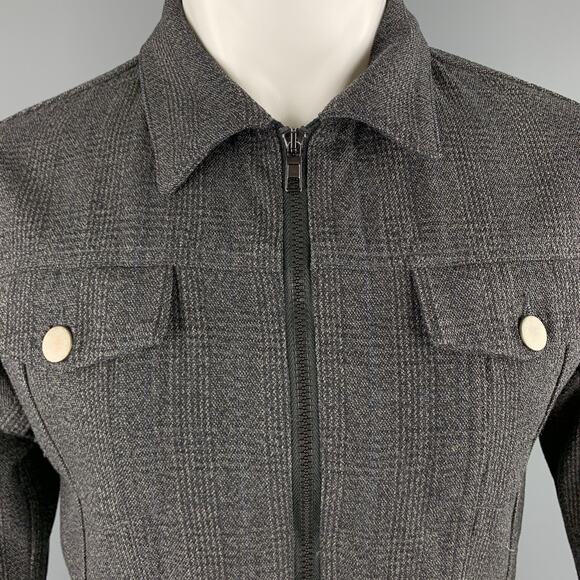 MARC JACOBS Size 36 Gray Glenplaid Yack Zip Trucker Jacket - Picture 2 of 7